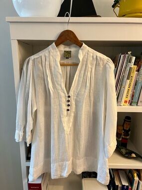 Maiwa linen tunic white size M medium